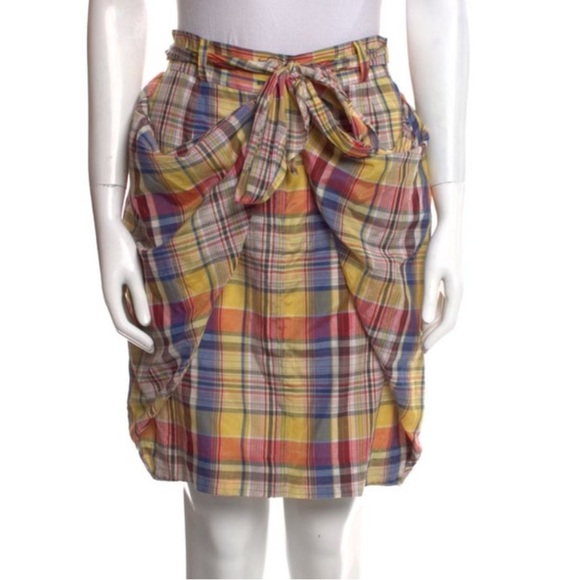 3.1 PHILLIP LIM plaid madras waist tie skirt - Picture 1 of 7